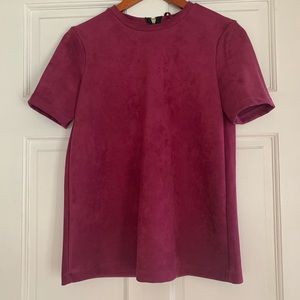 Zara Women's Short Sleeve Top in Deep Magenta